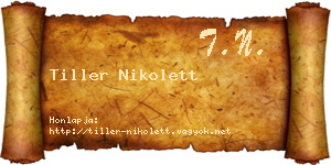 Tiller Nikolett névjegykártya